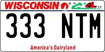 WI license plate 333NTM