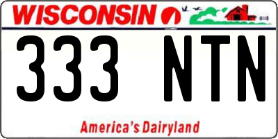 WI license plate 333NTN