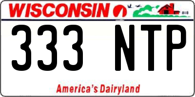 WI license plate 333NTP