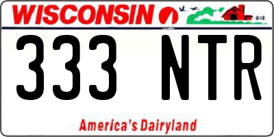 WI license plate 333NTR