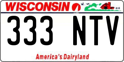 WI license plate 333NTV