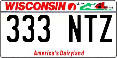 WI license plate 333NTZ