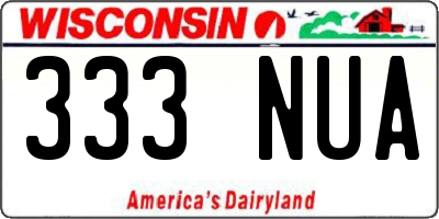 WI license plate 333NUA