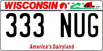 WI license plate 333NUG