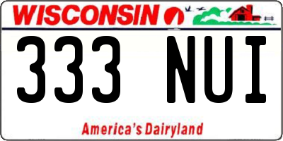 WI license plate 333NUI