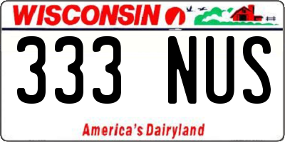 WI license plate 333NUS