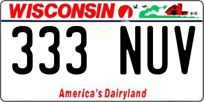 WI license plate 333NUV