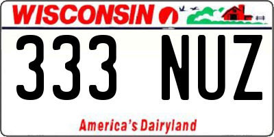 WI license plate 333NUZ