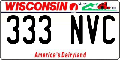 WI license plate 333NVC