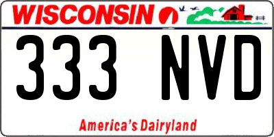 WI license plate 333NVD