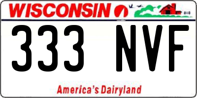 WI license plate 333NVF