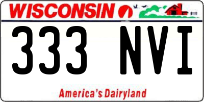 WI license plate 333NVI
