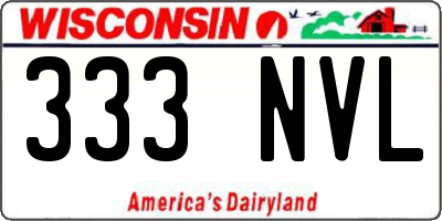 WI license plate 333NVL