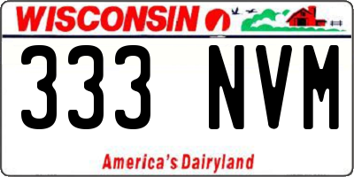 WI license plate 333NVM