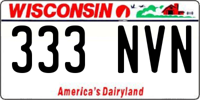 WI license plate 333NVN