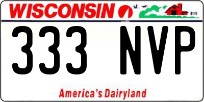WI license plate 333NVP