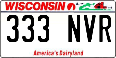 WI license plate 333NVR