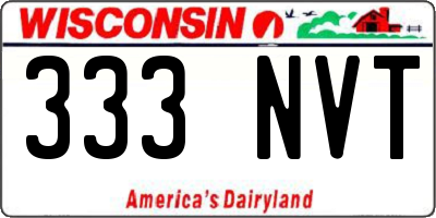 WI license plate 333NVT