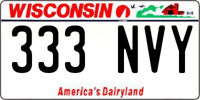 WI license plate 333NVY