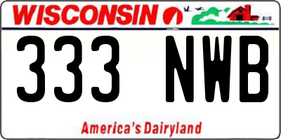 WI license plate 333NWB