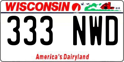 WI license plate 333NWD