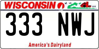 WI license plate 333NWJ