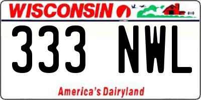 WI license plate 333NWL