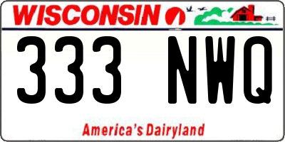 WI license plate 333NWQ