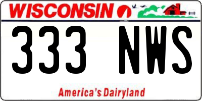 WI license plate 333NWS