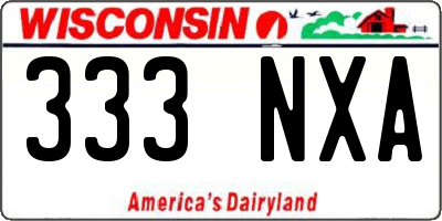 WI license plate 333NXA