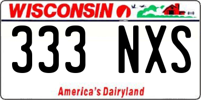 WI license plate 333NXS