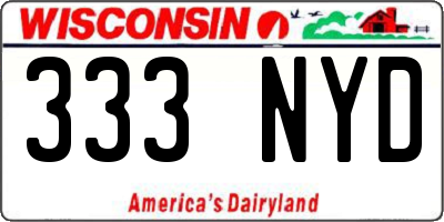 WI license plate 333NYD