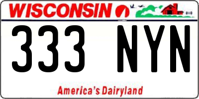 WI license plate 333NYN