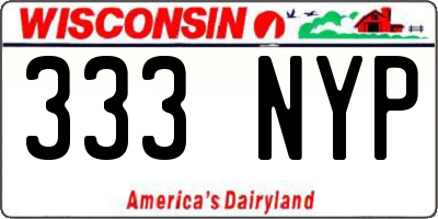 WI license plate 333NYP