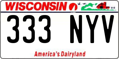 WI license plate 333NYV