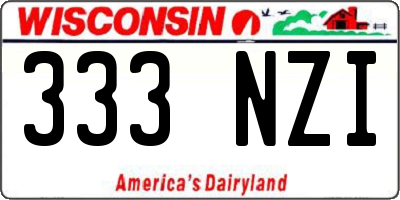 WI license plate 333NZI