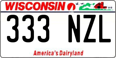WI license plate 333NZL