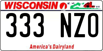 WI license plate 333NZO