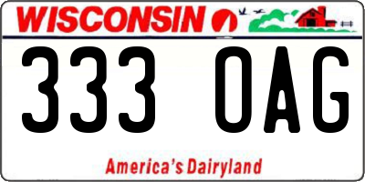 WI license plate 333OAG
