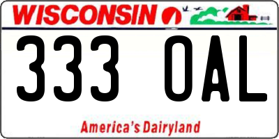 WI license plate 333OAL