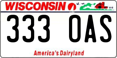 WI license plate 333OAS