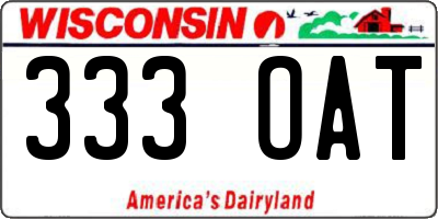 WI license plate 333OAT