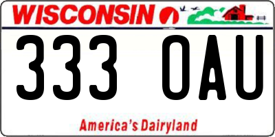 WI license plate 333OAU