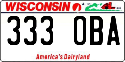 WI license plate 333OBA