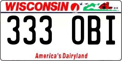 WI license plate 333OBI