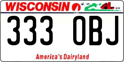 WI license plate 333OBJ