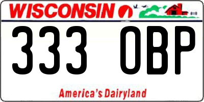 WI license plate 333OBP