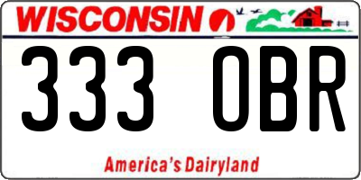 WI license plate 333OBR