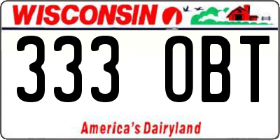 WI license plate 333OBT