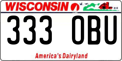 WI license plate 333OBU